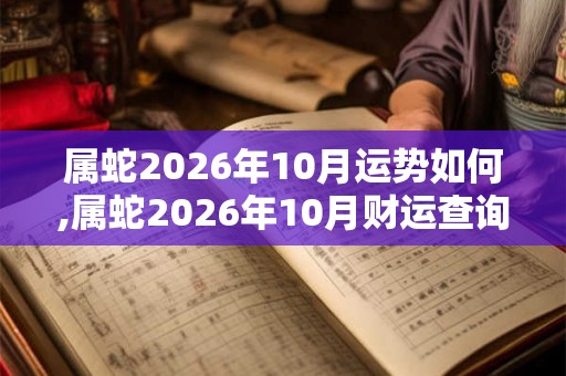属蛇2026年10月运势如何,属蛇2026年10月财运查询