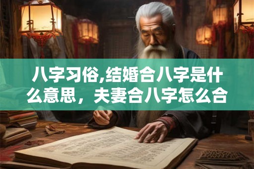八字习俗,结婚合八字是什么意思，夫妻合八字怎么合