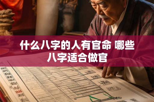 什么八字的人有官命 哪些八字适合做官