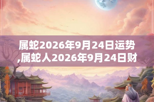 属蛇2026年9月24日运势,属蛇人2026年9月24日财运,生肖蛇2026年9月24日运势