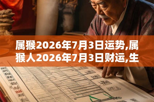 属猴2026年7月3日运势,属猴人2026年7月3日财运,生肖猴2026年7月3日运势