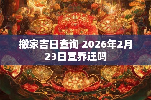 搬家吉日查询 2026年2月23日宜乔迁吗 搬家吉日查询 2026年2月23日宜乔迁吗