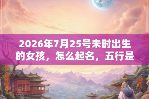 2026年7月25号未时出生的女孩，怎么起名，五行是什么？