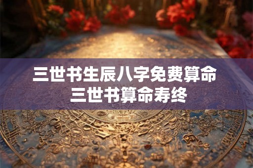 三世书生辰八字免费算命  三世书算命寿终