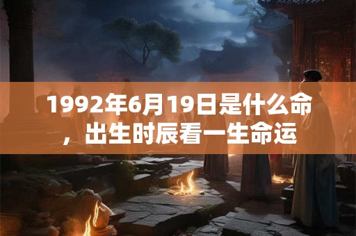 1992年6月19日是什么命，出生时辰看一生命运