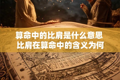 算命中的比肩是什么意思 比肩在算命中的含义为何