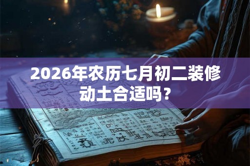 2026年农历七月初二装修动土合适吗？