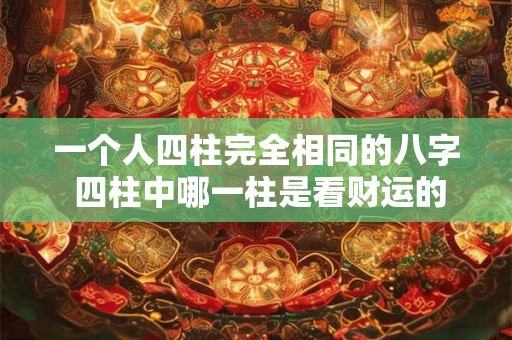 一个人四柱完全相同的八字 四柱中哪一柱是看财运的