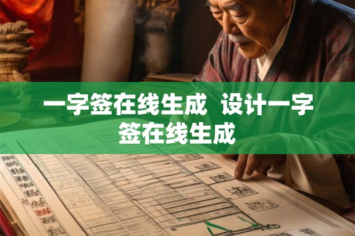 一字签在线生成  设计一字签在线生成