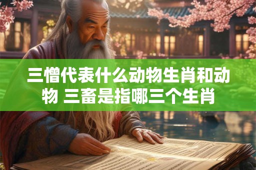 三憎代表什么动物生肖和动物 三畜是指哪三个生肖