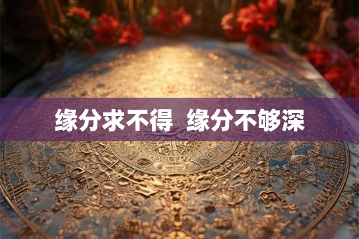 缘分求不得  缘分不够深