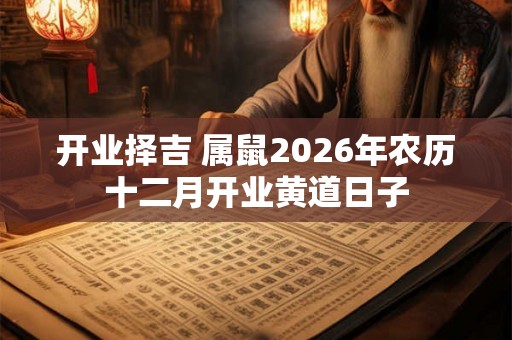 开业择吉 属鼠2026年农历十二月开业黄道日子