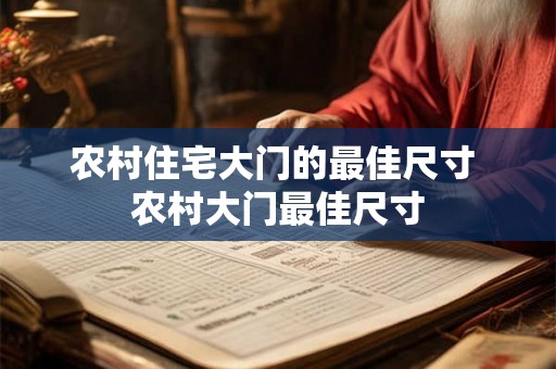 农村住宅大门的最佳尺寸 农村大门最佳尺寸