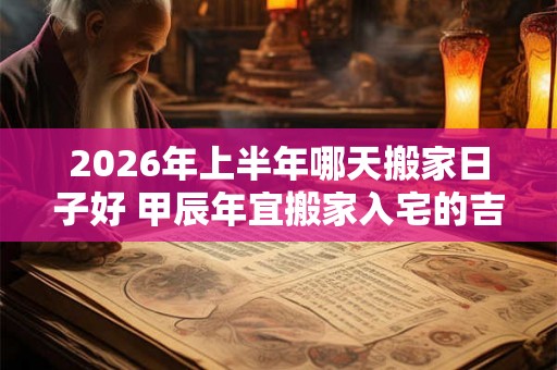 2026年上半年哪天搬家日子好 甲辰年宜搬家入宅的吉日