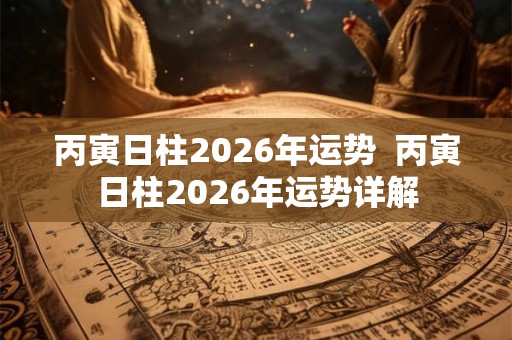 丙寅日柱2026年运势  丙寅日柱2026年运势详解