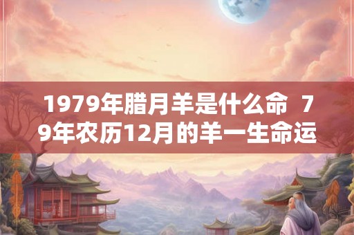 1979年腊月羊是什么命  79年农历12月的羊一生命运