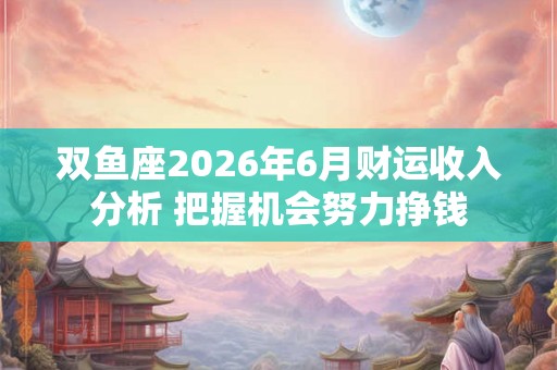 双鱼座2026年6月财运收入分析 把握机会努力挣钱 双鱼座2026年6月财运收入分析 把握机会努力挣钱