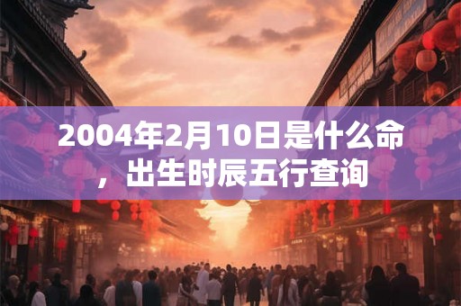2004年2月10日是什么命，出生时辰五行查询