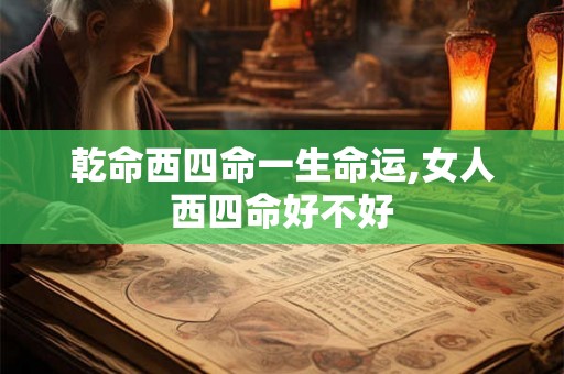 乾命西四命一生命运,女人西四命好不好