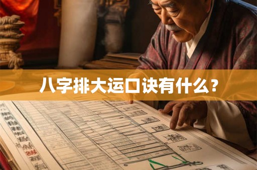八字排大运口诀有什么？