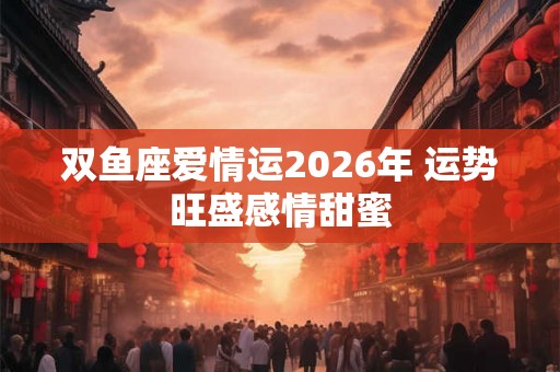 双鱼座爱情运2026年 运势旺盛感情甜蜜