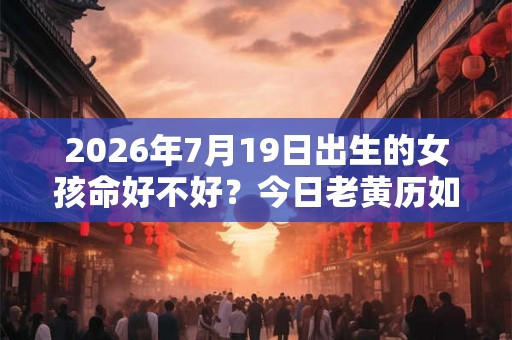 2026年7月19日出生的女孩命好不好？今日老黄历如何？