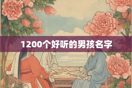 1200个好听的男孩名字
