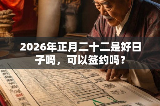 2026年正月二十二是好日子吗,可以签约吗? 2026年正月二十二是好日子吗,可以签约吗?