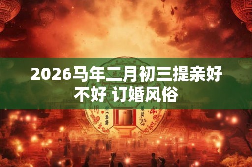 2026马年二月初三提亲好不好 订婚风俗 2026马年二月初三提亲好不好 订婚风俗