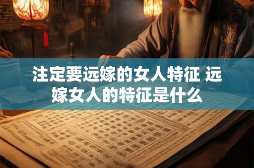 注定要远嫁的女人特征 远嫁女人的特征是什么