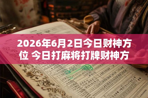 2026年6月2日今日财神方位 今日打麻将打牌财神方位 2026年6月2日今日财神方位 今日打麻将打牌财神方位