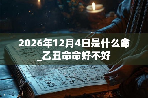 2026年12月4日是什么命_乙丑命命好不好