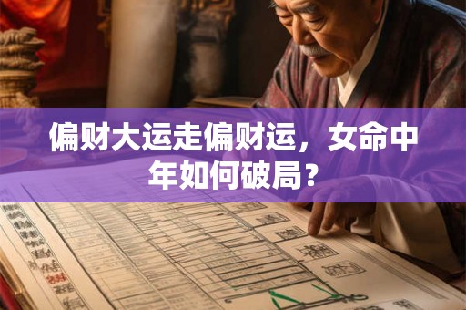 偏财大运走偏财运，女命中年如何破局？