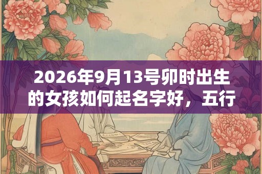 2026年9月13号卯时出生的女孩如何起名字好，五行属什么