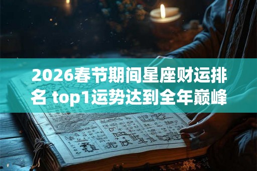 2026春节期间星座财运排名 top1运势达到全年巅峰