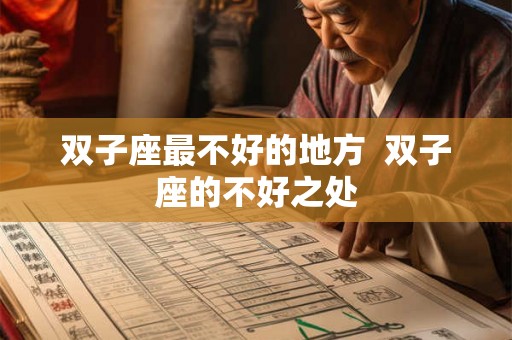 双子座最不好的地方  双子座的不好之处