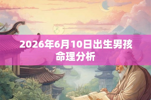 2026年6月10日出生男孩命理分析