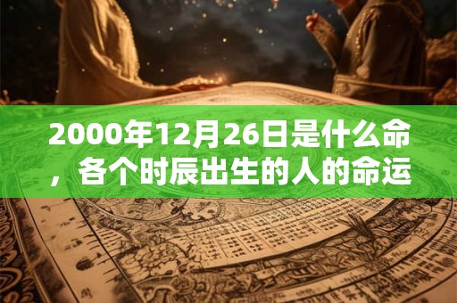 2000年12月26日是什么命，各个时辰出生的人的命运