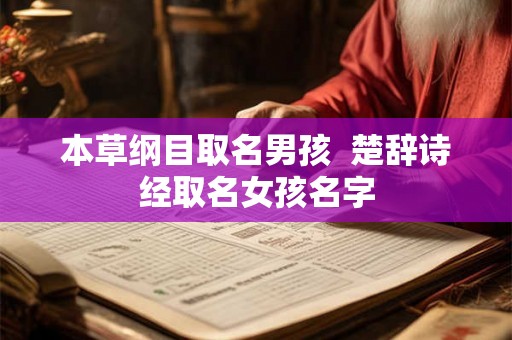 本草纲目取名男孩  楚辞诗经取名女孩名字