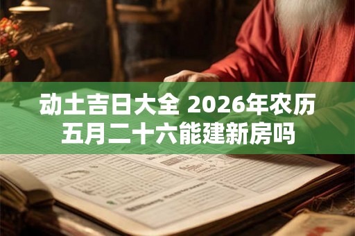 动土吉日大全 2026年农历五月二十六能建新房吗 动土吉日大全 2026年农历五月二十六能建新房吗
