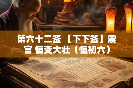 第六十二签 【下下签】震宫 恒变大壮（恒初六）