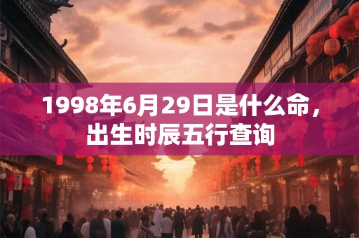 1998年6月29日是什么命，出生时辰五行查询