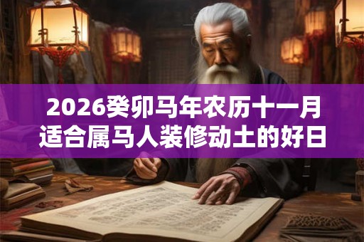 2026癸卯马年农历十一月适合属马人装修动土的好日子