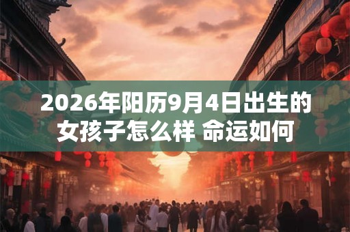 2026年阳历9月4日出生的女孩子怎么样 命运如何