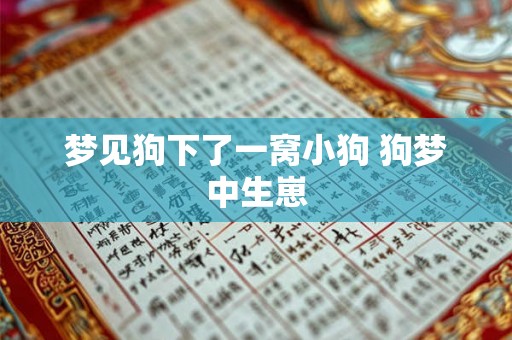 梦见狗下了一窝小狗 狗梦中生崽