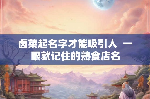 卤菜起名字才能吸引人  一眼就记住的熟食店名