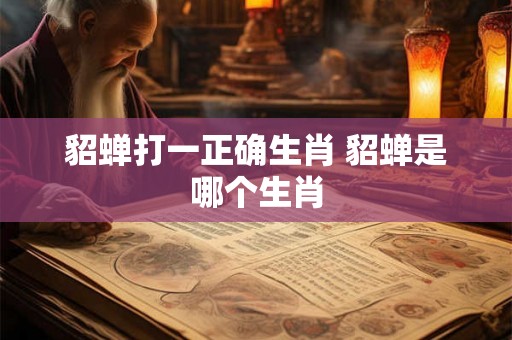 貂蝉打一正确生肖 貂蝉是哪个生肖