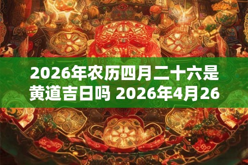 2026年农历四月二十六是黄道吉日吗 2026年4月26日是否是黄道吉日