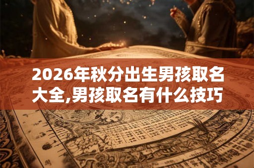 2026年秋分出生男孩取名大全,男孩取名有什么技巧？