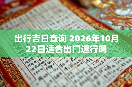 出行吉日查询 2026年10月22日适合出门远行吗 出行吉日查询 2026年10月22日适合出门远行吗